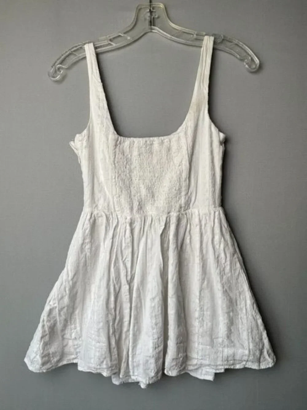 Princess Polly Petite White Cotton Mini Dress US 2 Cottagecore Babydoll